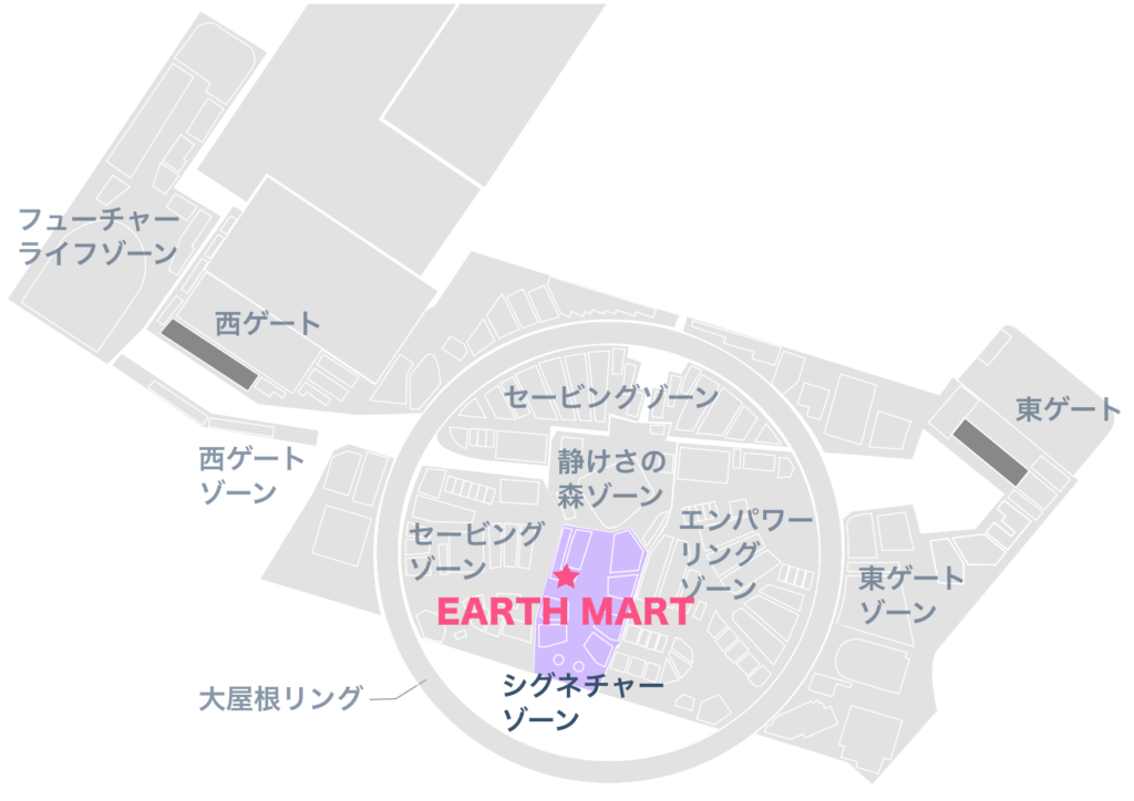 EARTH MART パビリオンの場所
